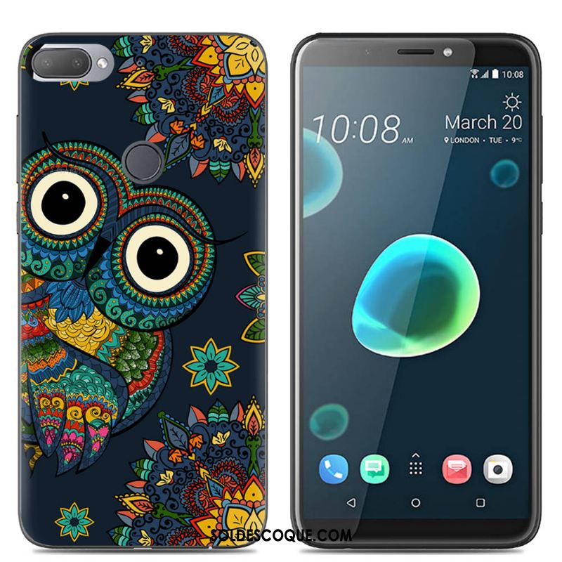 Coque Htc Desire 12+ Dessin Animé Étui Silicone Rose Créatif Housse France