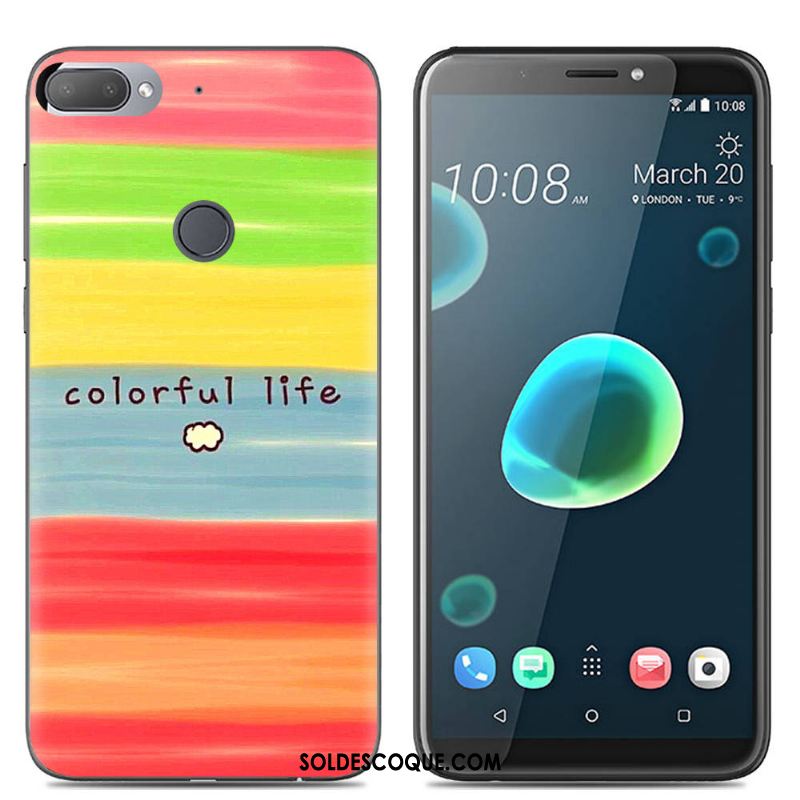 Coque Htc Desire 12+ Dessin Animé Étui Silicone Rose Créatif Housse France