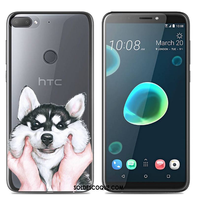 Coque Htc Desire 12+ Dessin Animé Étui Silicone Rose Créatif Housse France