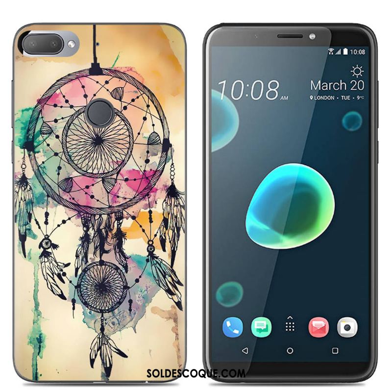 Coque Htc Desire 12+ Dessin Animé Étui Silicone Rose Créatif Housse France