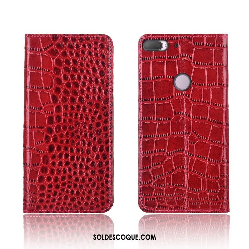 Coque Htc Desire 12+ Fluide Doux Cuir Véritable Crocodile Silicone Incassable Pas Cher