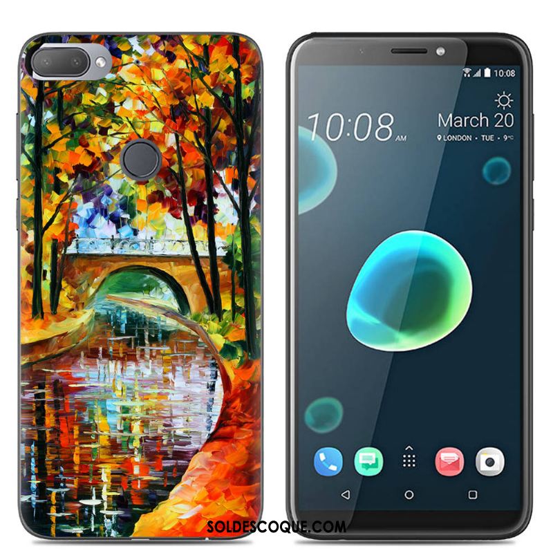 Coque Htc Desire 12+ Personnalité Créatif Silicone Multicolore Fluide Doux France