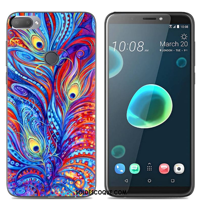 Coque Htc Desire 12+ Personnalité Créatif Silicone Multicolore Fluide Doux France