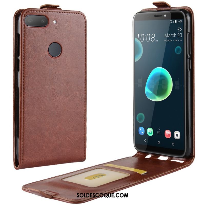 Coque Htc Desire 12+ Protection Étui En Cuir Rouge Téléphone Portable En Vente