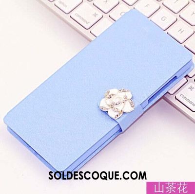 Coque Htc One A9s Bleu Téléphone Portable Étui En Cuir Protection Pas Cher