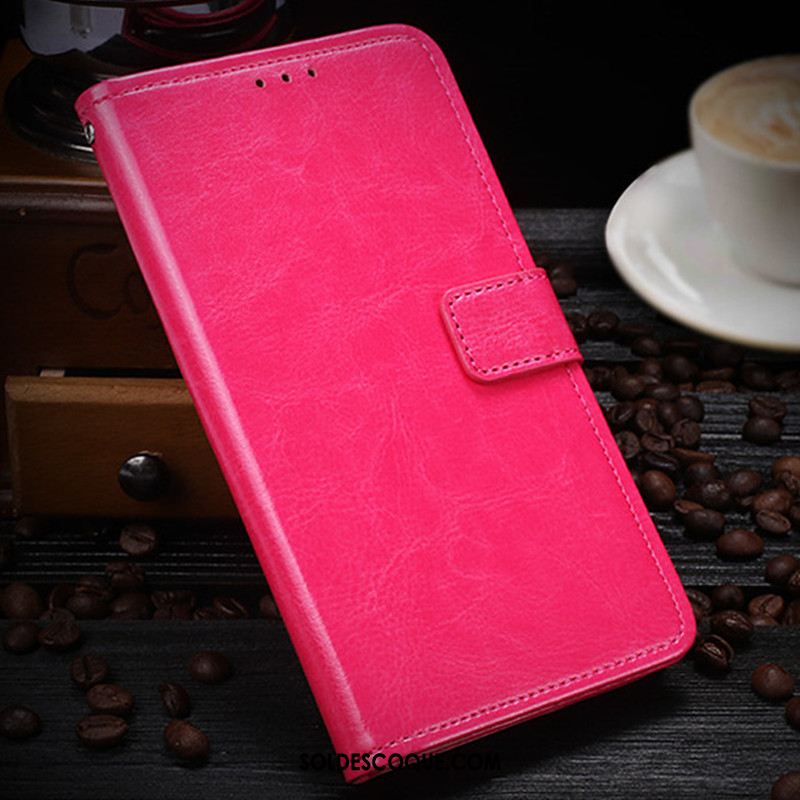 Coque Htc One A9s Rouge Protection Portefeuille Étui Étui En Cuir Pas Cher