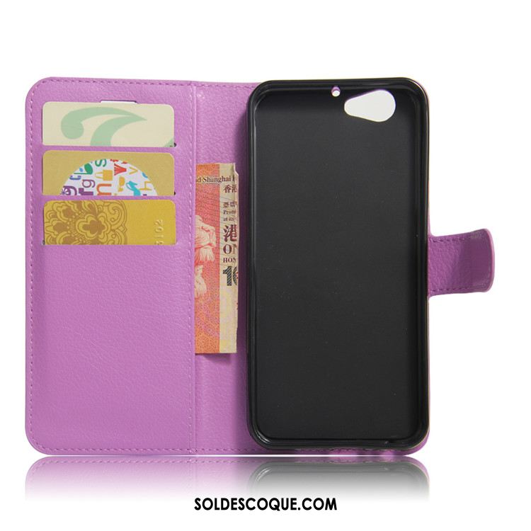 Coque Htc One A9s Étui Téléphone Portable Étui En Cuir Carte Violet Housse France