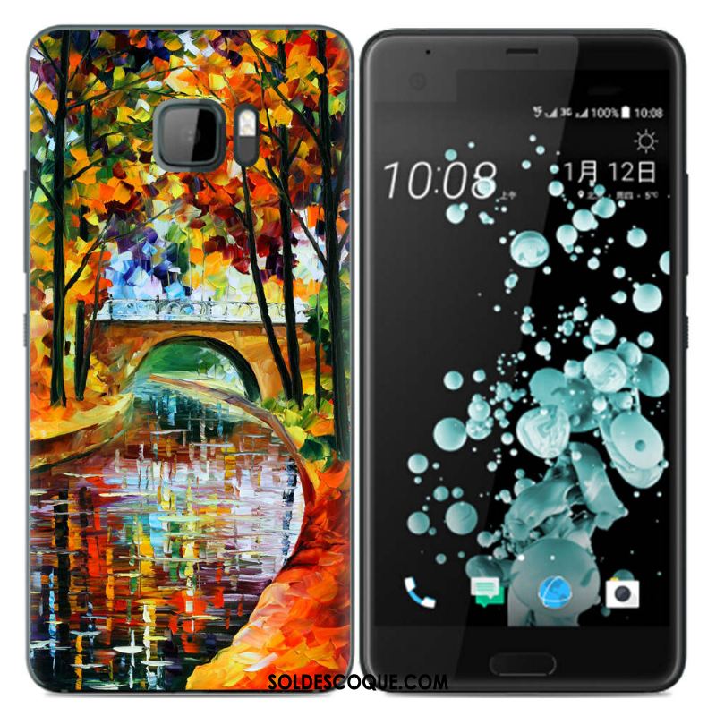 Coque Htc U Ultra Créatif Peinture Multicolore Mode Silicone Soldes