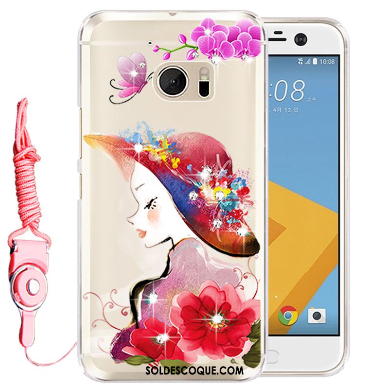 Coque Htc U Ultra Rose Téléphone Portable Étui Silicone Strass Housse Soldes