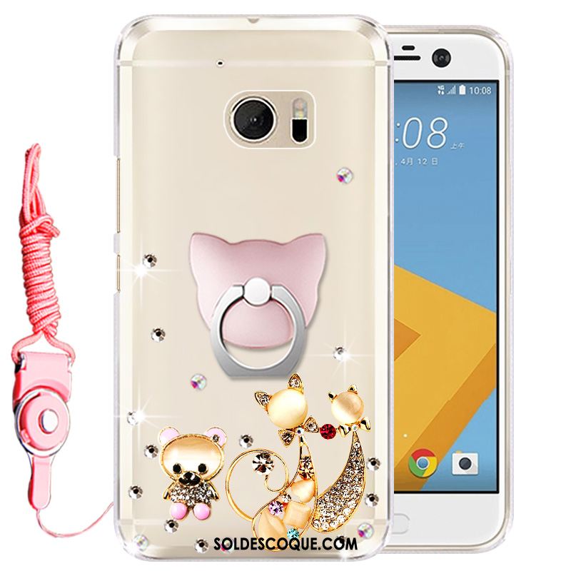 Coque Htc U Ultra Rose Téléphone Portable Étui Silicone Strass Housse Soldes