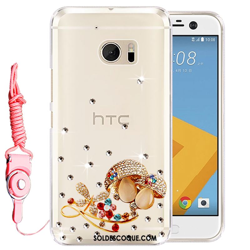 Coque Htc U Ultra Rose Téléphone Portable Étui Silicone Strass Housse Soldes