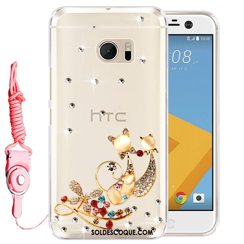 Coque Htc U Ultra Rose Téléphone Portable Étui Silicone Strass Housse Soldes