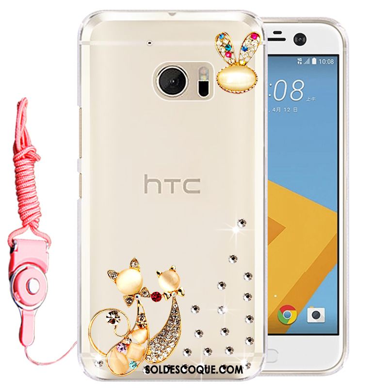 Coque Htc U Ultra Rose Téléphone Portable Étui Silicone Strass Housse Soldes