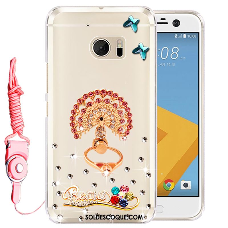 Coque Htc U Ultra Rose Téléphone Portable Étui Silicone Strass Housse Soldes