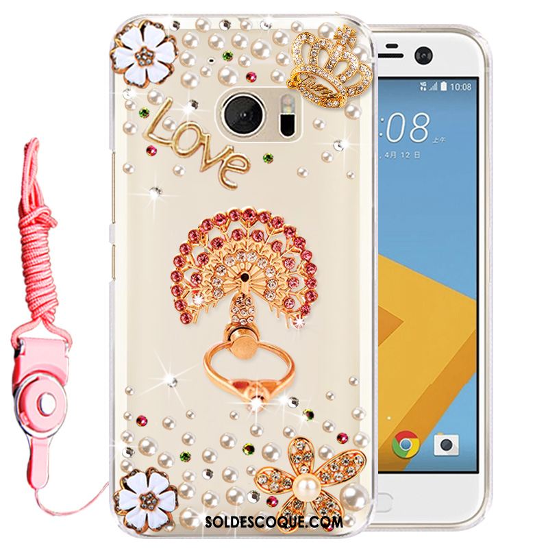 Coque Htc U Ultra Rose Téléphone Portable Étui Silicone Strass Housse Soldes