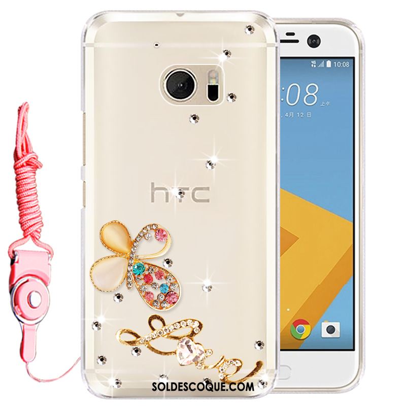 Coque Htc U Ultra Rose Téléphone Portable Étui Silicone Strass Housse Soldes