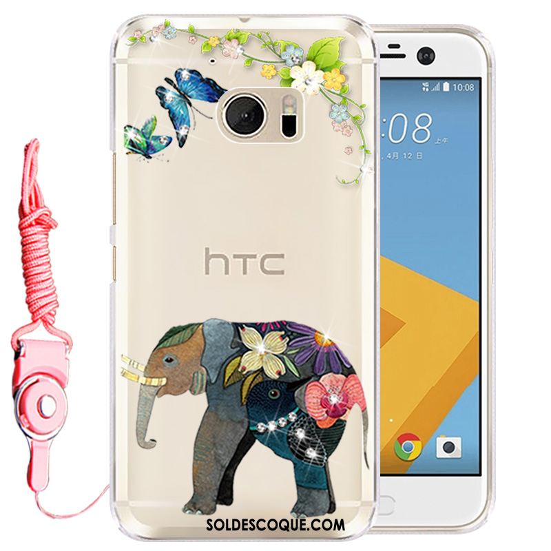 Coque Htc U Ultra Rose Téléphone Portable Étui Silicone Strass Housse Soldes