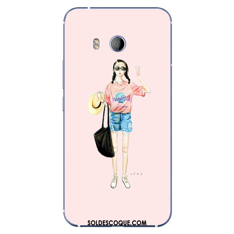 Coque Htc U11 Créatif Dessin Animé Rose Fluide Doux Personnalité Soldes