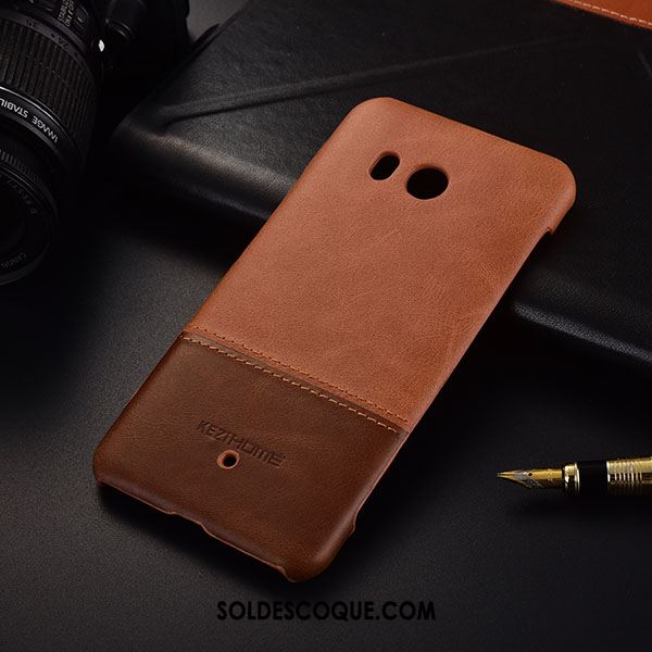 Coque Htc U11 Cuir Véritable Étui Téléphone Portable Business Tendance Pas Cher