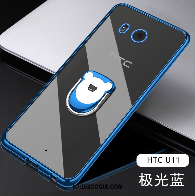 Coque Htc U11 Fluide Doux Bleu Silicone Protection Légère Housse Soldes