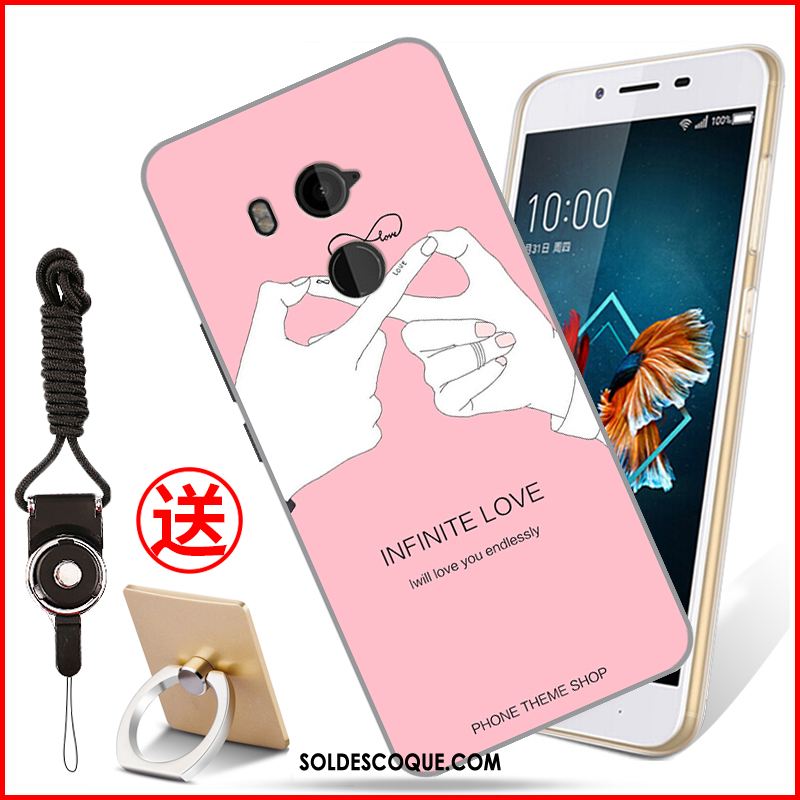 Coque Htc U11+ Fluide Doux Rose Protection Téléphone Portable Étui Housse Pas Cher