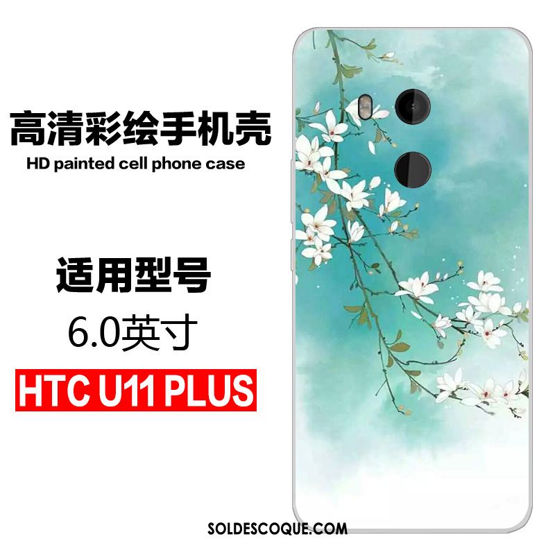 Coque Htc U11+ Incassable Bleu Protection Fluide Doux Personnalité En Vente