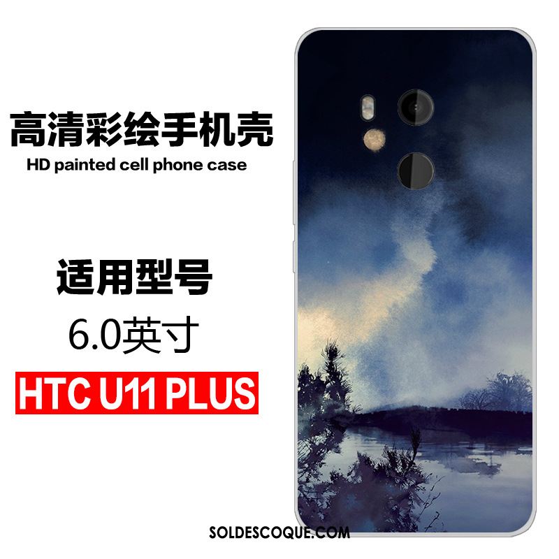 Coque Htc U11+ Incassable Bleu Protection Fluide Doux Personnalité En Vente