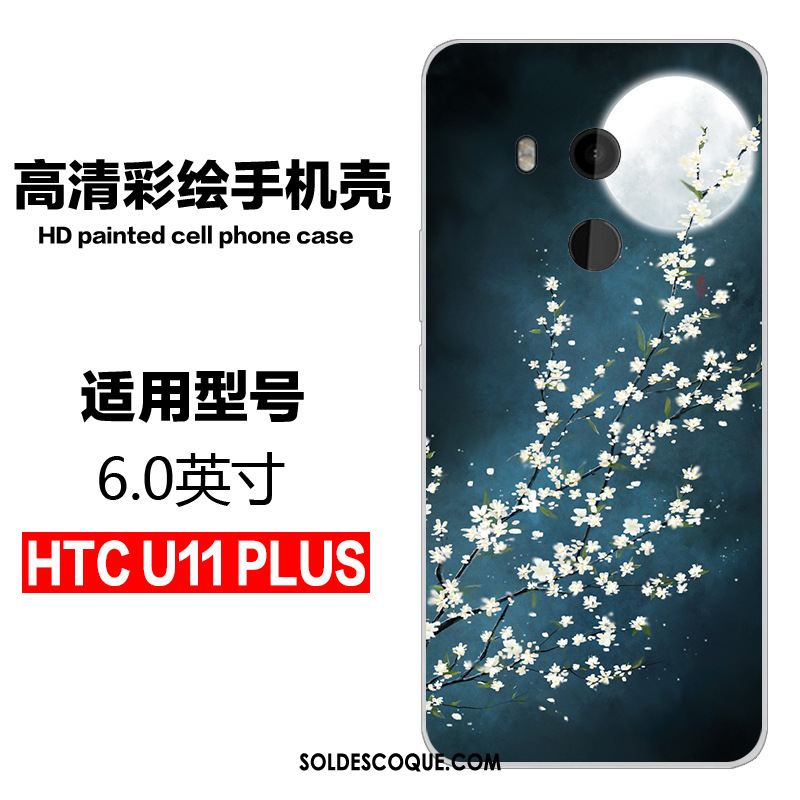 Coque Htc U11+ Incassable Bleu Protection Fluide Doux Personnalité En Vente