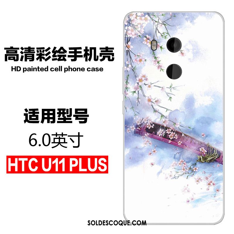 Coque Htc U11+ Incassable Bleu Protection Fluide Doux Personnalité En Vente