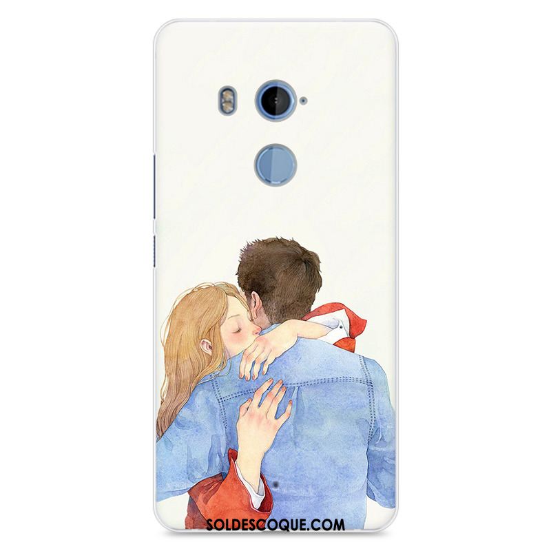 Coque Htc U11+ Incassable Silicone Bleu Téléphone Portable Peinture Pas Cher