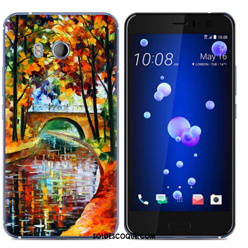 Coque Htc U11 Pu Étui Téléphone Portable Créatif Très Mince Soldes