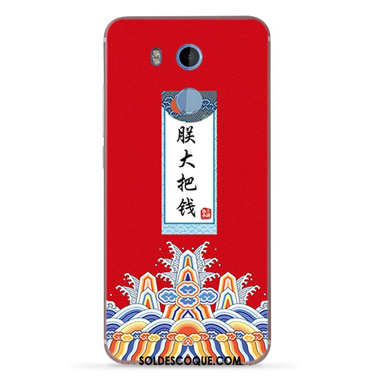 Coque Htc U11 Rouge Téléphone Portable Personnalité Étui Protection Pas Cher