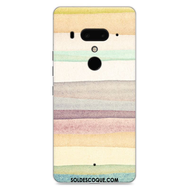 Coque Htc U12+ Bleu Téléphone Portable Dessin Animé Étui Difficile Housse Pas Cher