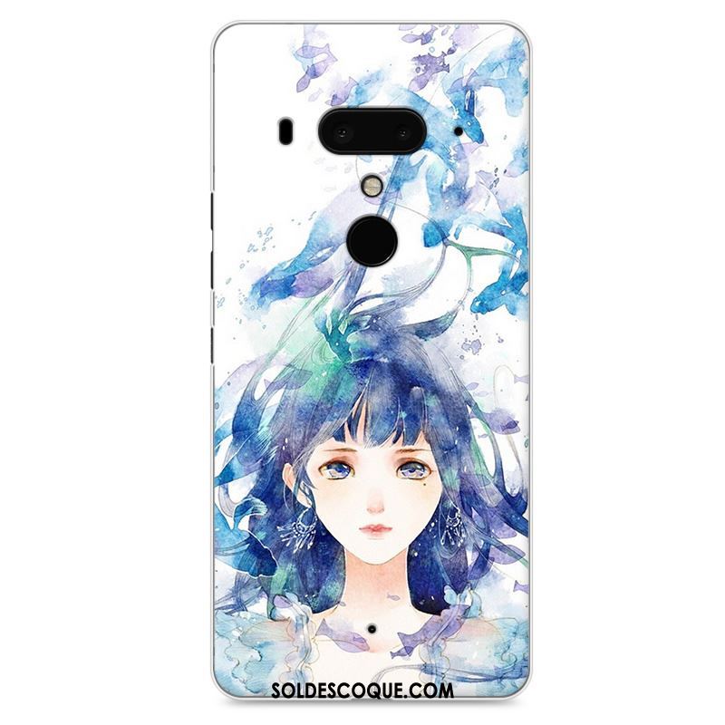 Coque Htc U12+ Difficile Étui Téléphone Portable Bleu Marque De Tendance Housse En Vente