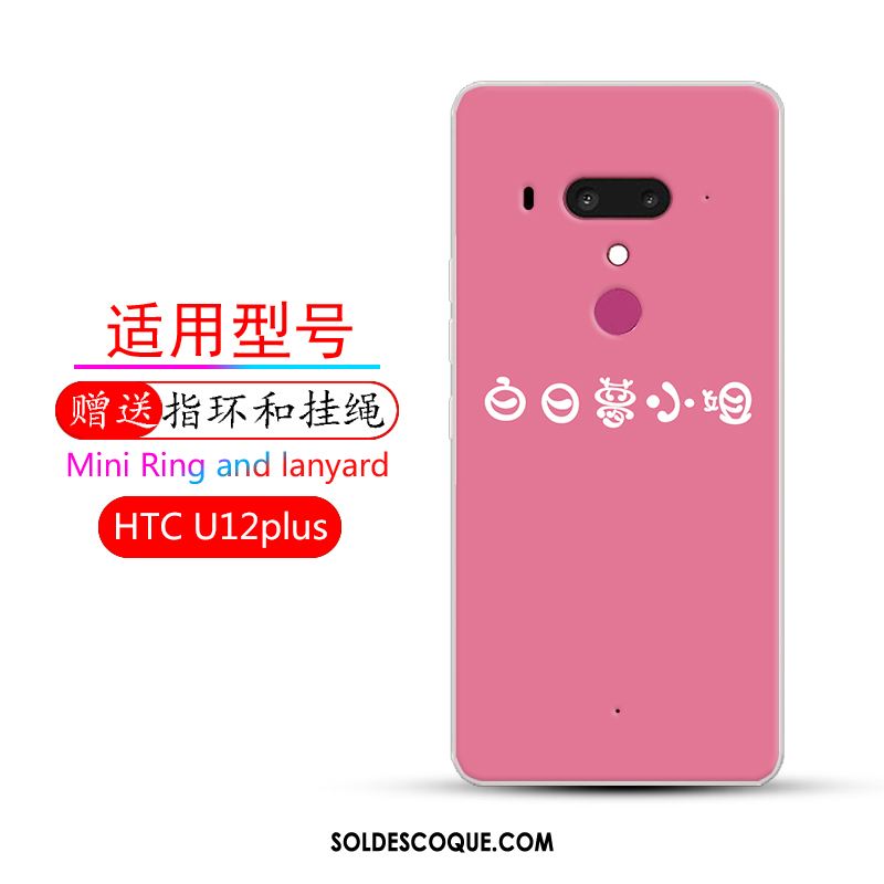 Coque Htc U12+ Fluide Doux Rose Tendance Protection Incassable Housse Pas Cher