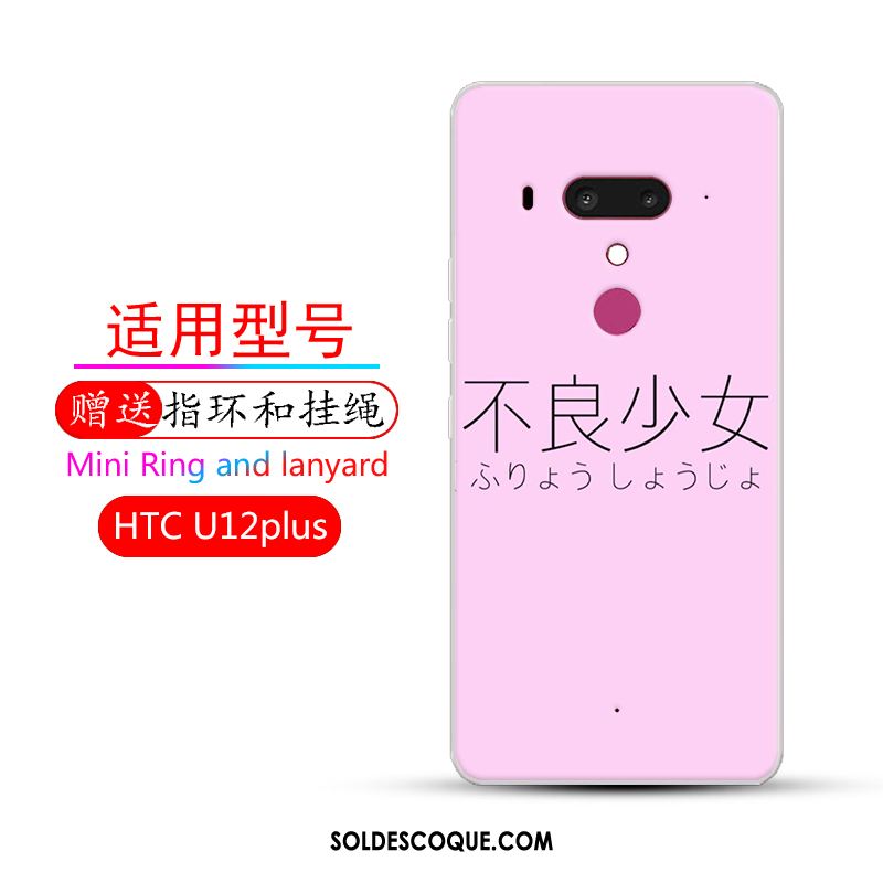 Coque Htc U12+ Fluide Doux Rose Tendance Protection Incassable Housse Pas Cher