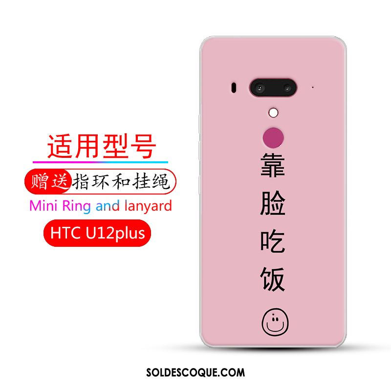 Coque Htc U12+ Fluide Doux Rose Tendance Protection Incassable Housse Pas Cher