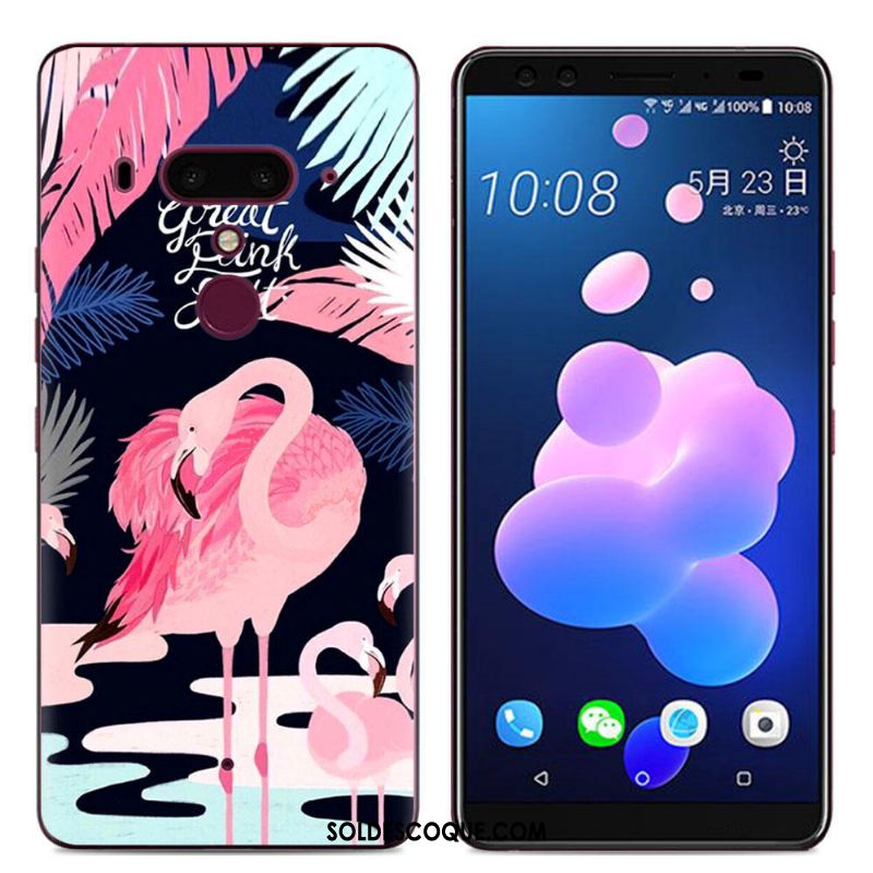 Coque Htc U12+ Fluide Doux Étui Multicolore Peinture Dessin Animé Pas Cher