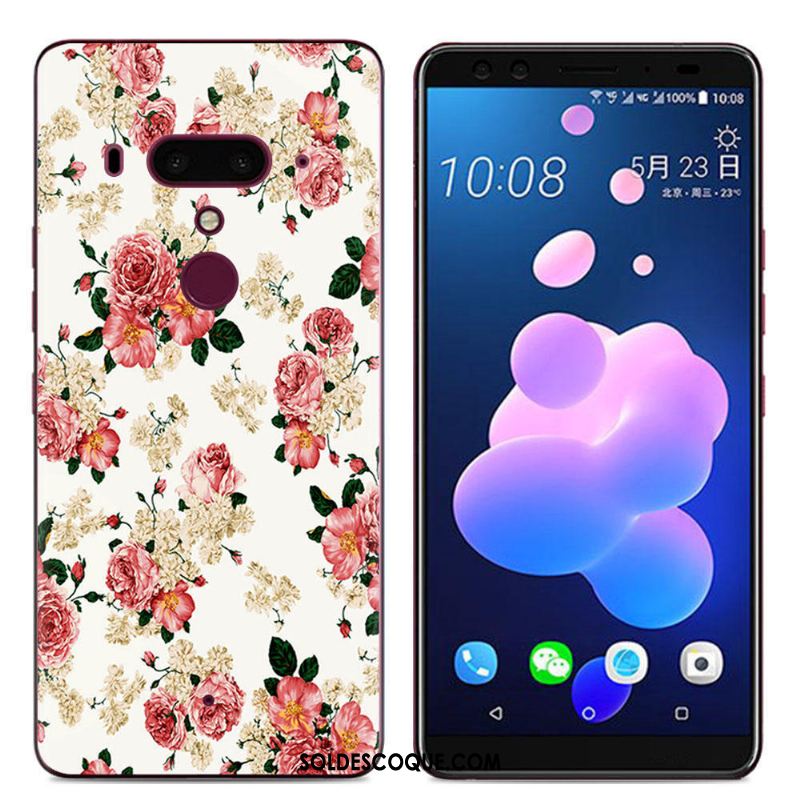 Coque Htc U12+ Fluide Doux Étui Multicolore Peinture Dessin Animé Pas Cher