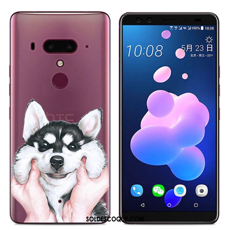 Coque Htc U12+ Fluide Doux Étui Multicolore Peinture Dessin Animé Pas Cher