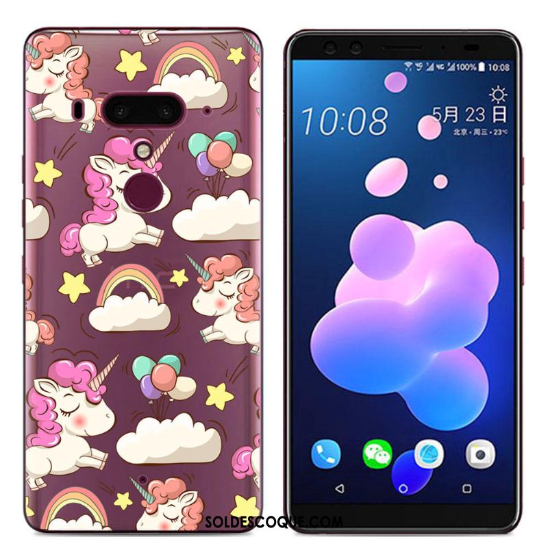 Coque Htc U12+ Fluide Doux Étui Multicolore Peinture Dessin Animé Pas Cher