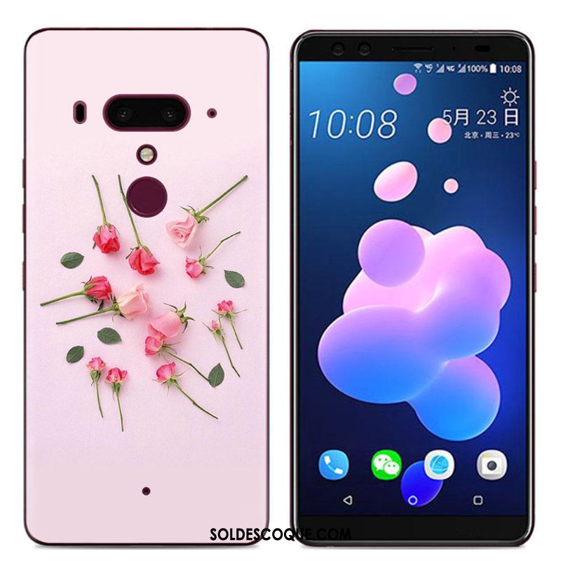 Coque Htc U12+ Fluide Doux Étui Multicolore Peinture Dessin Animé Pas Cher