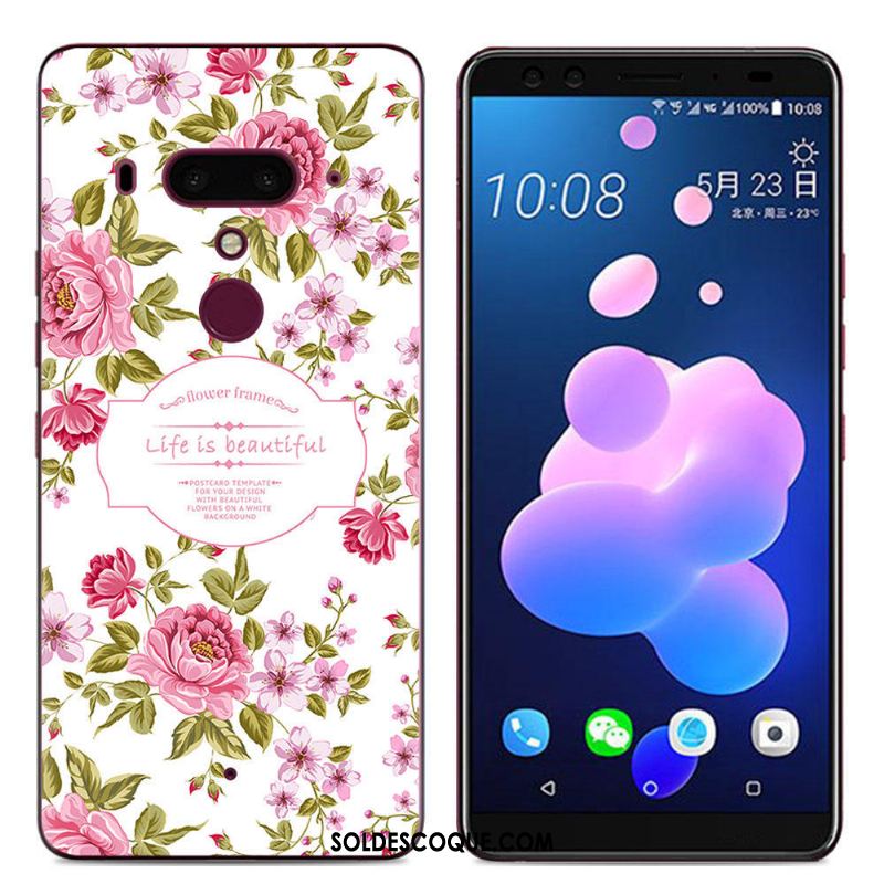 Coque Htc U12+ Fluide Doux Étui Multicolore Peinture Dessin Animé Pas Cher