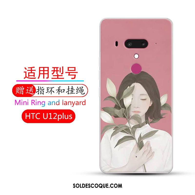 Coque Htc U12+ Incassable Fluide Doux Étui Dessin Animé Rose En Vente