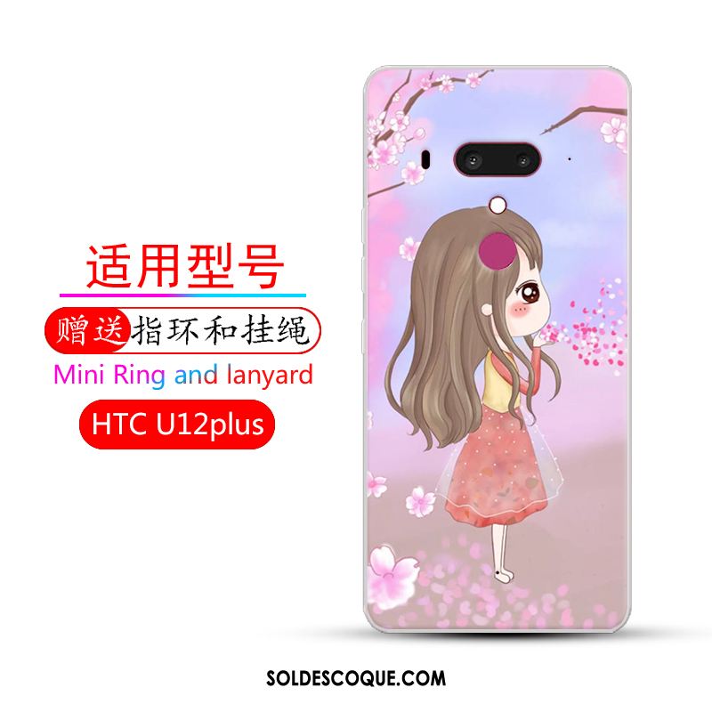 Coque Htc U12+ Incassable Fluide Doux Étui Dessin Animé Rose En Vente