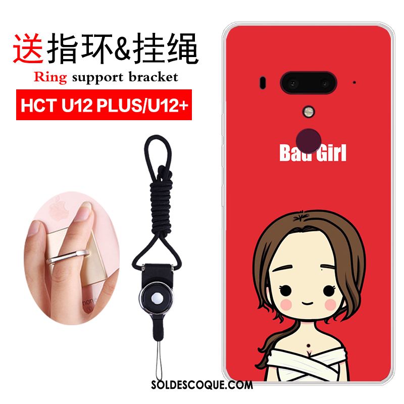 Coque Htc U12+ Incassable Tendance Rouge Vintage Étui En Ligne