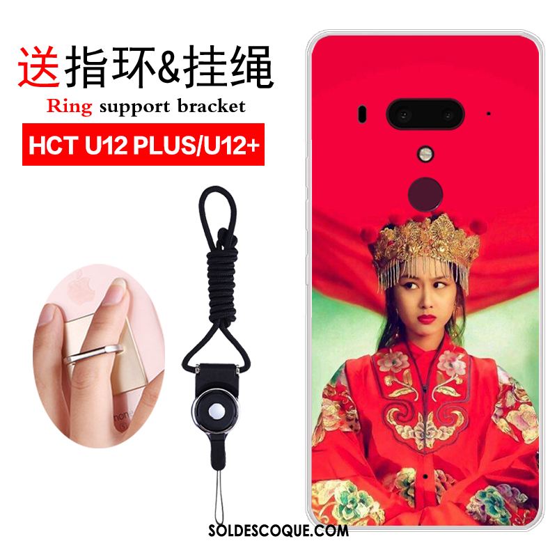 Coque Htc U12+ Incassable Tendance Rouge Vintage Étui En Ligne