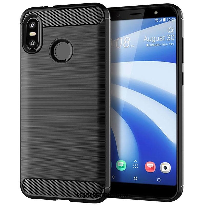 Coque Htc U12 Life Fibre Étui Incassable Gris Soie Pas Cher