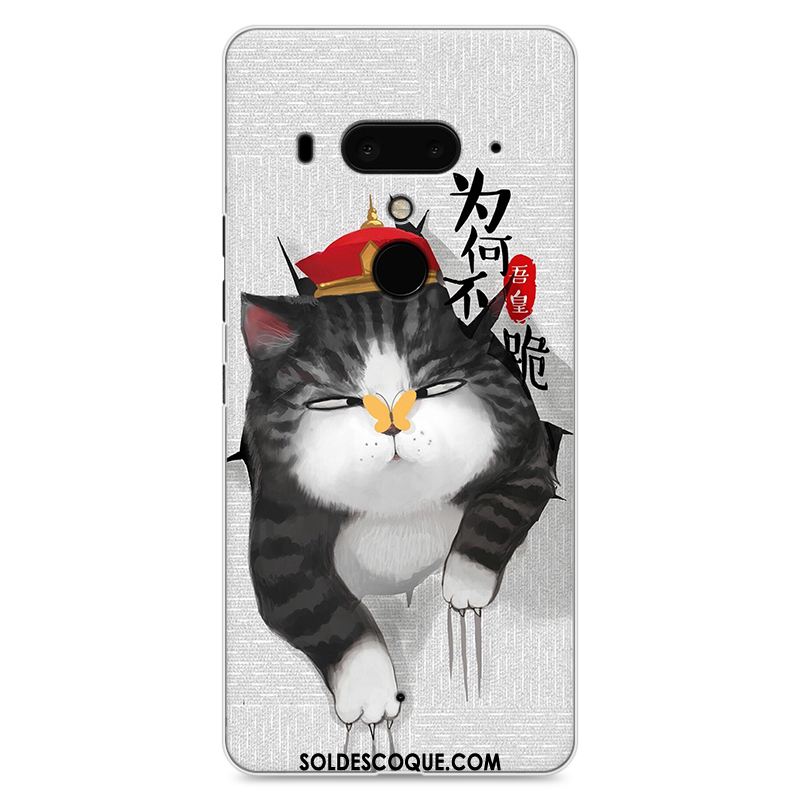 Coque Htc U12+ Téléphone Portable Peinture Gris Difficile Dessin Animé Pas Cher