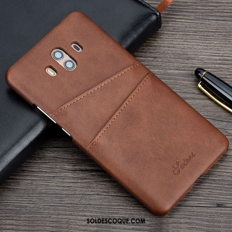 Coque Huawei Mate 10 Business Protection Carte Portefeuille Cuir En Vente